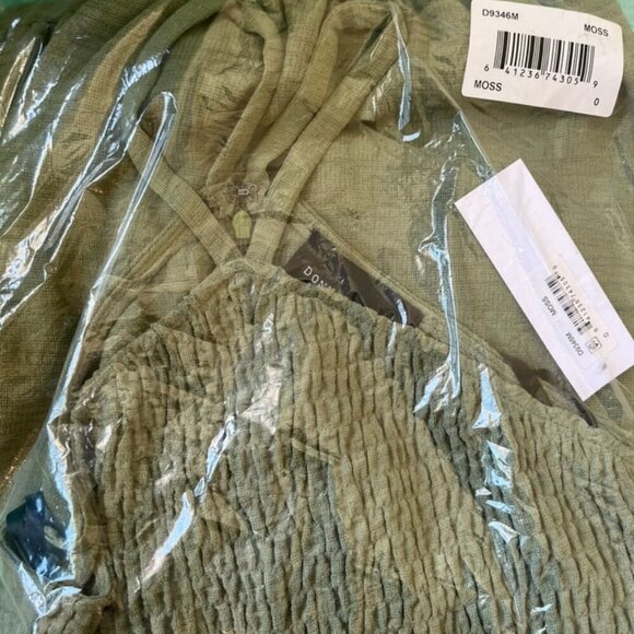 Donna Morgan Halter A-line Maxi Sleeveless Casual Tiered Dresses in Moss Size 0 - Picture 4 of 5